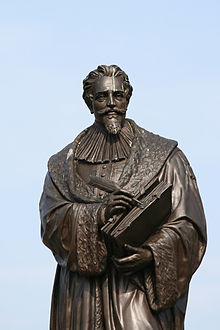 Hugo Grocjusz, Hugo Grotius, Huig de Groot (1583 w Delft, zm. 28 sierpnia 1645 w Rostocku) — holenderski prawnik, filozof i dyplomata, zwany „ojcem" prawa midzynarodowego. Foto:  Rmi Jouan, CC-BY-SA, GNU Free Documentation License, Wikimedia Commons