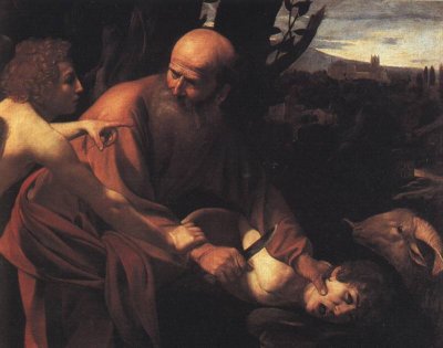 Powicenie Izaaka przez Abrahama — Michelangelo Merisi da Caravaggio, 1590-1610